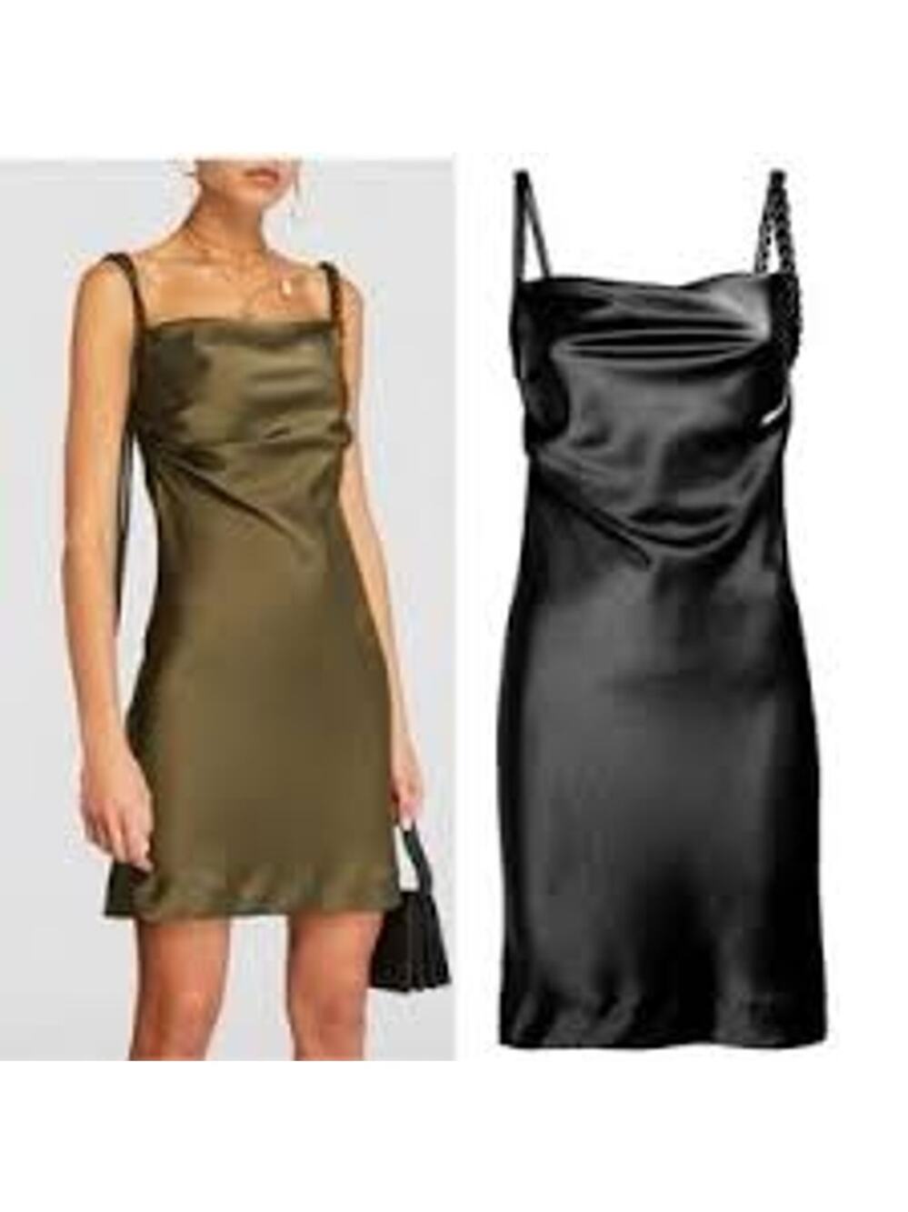 House of Harlow 1960 Satin Slip Dress Black Medium NWT
